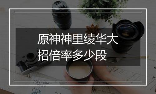 原神神里绫华大招倍率多少段