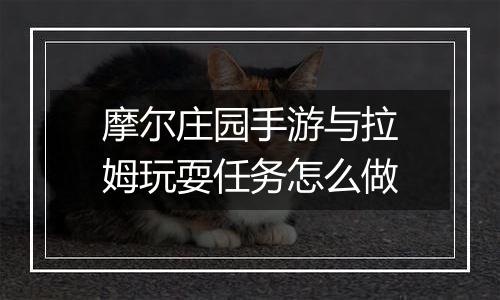 摩尔庄园手游与拉姆玩耍任务怎么做