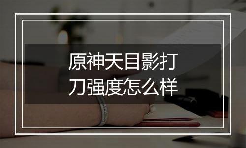 原神天目影打刀强度怎么样