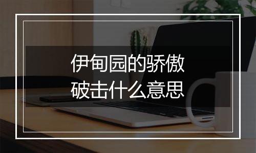 伊甸园的骄傲破击什么意思
