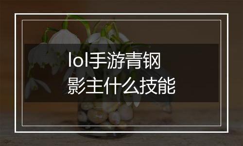 lol手游青钢影主什么技能