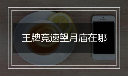 王牌竞速望月庙在哪
