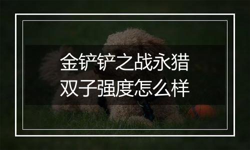 金铲铲之战永猎双子强度怎么样