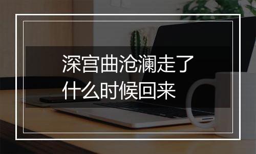 深宫曲沧澜走了什么时候回来