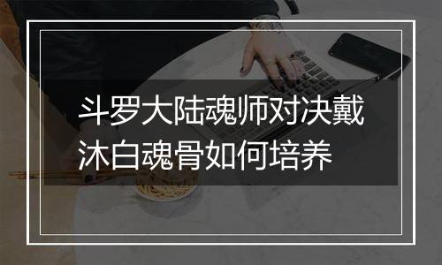 斗罗大陆魂师对决戴沐白魂骨如何培养