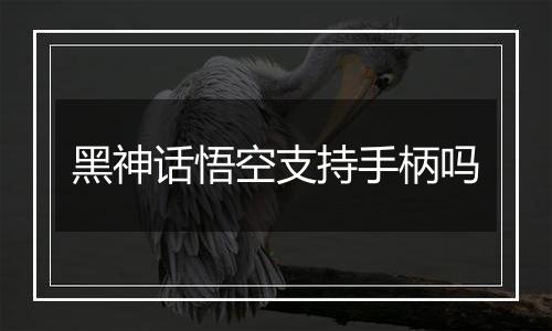 黑神话悟空支持手柄吗