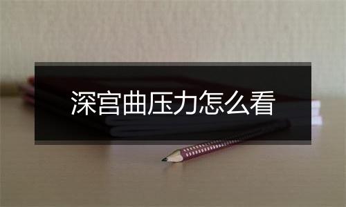 深宫曲压力怎么看