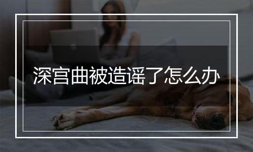 深宫曲被造谣了怎么办