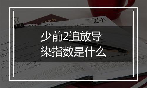 少前2追放导染指数是什么