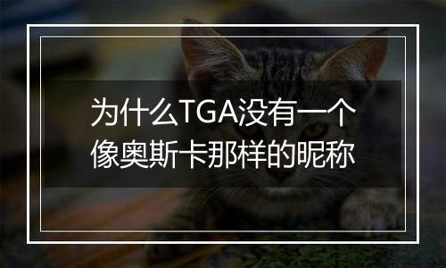 为什么TGA没有一个像奥斯卡那样的昵称