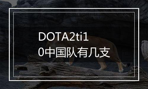 DOTA2ti10中国队有几支