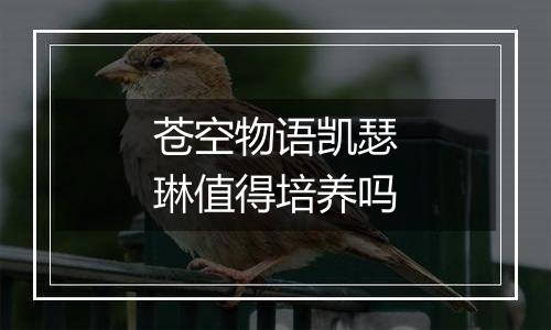 苍空物语凯瑟琳值得培养吗