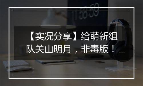 【实况分享】给萌新组队关山明月，非毒版！