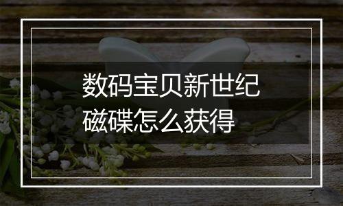 数码宝贝新世纪磁碟怎么获得