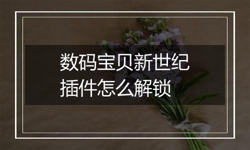 数码宝贝新世纪插件怎么解锁