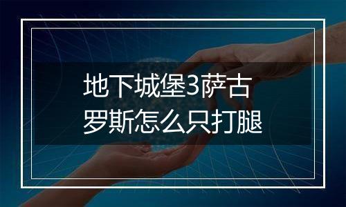 地下城堡3萨古罗斯怎么只打腿