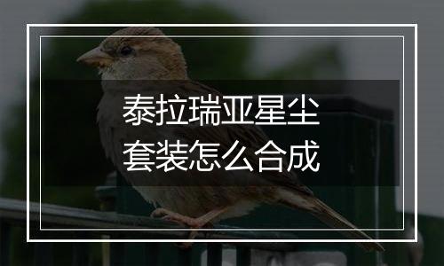 泰拉瑞亚星尘套装怎么合成