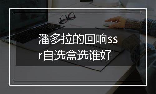 潘多拉的回响ssr自选盒选谁好