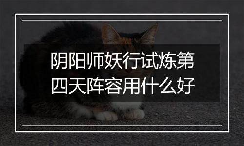 阴阳师妖行试炼第四天阵容用什么好