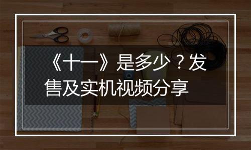 《十一》是多少？发售及实机视频分享