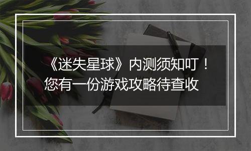 《迷失星球》内测须知叮！您有一份游戏攻略待查收