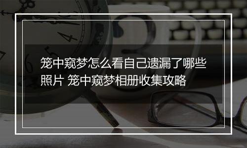笼中窥梦怎么看自己遗漏了哪些照片 笼中窥梦相册收集攻略