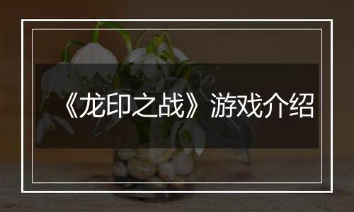 《龙印之战》游戏介绍