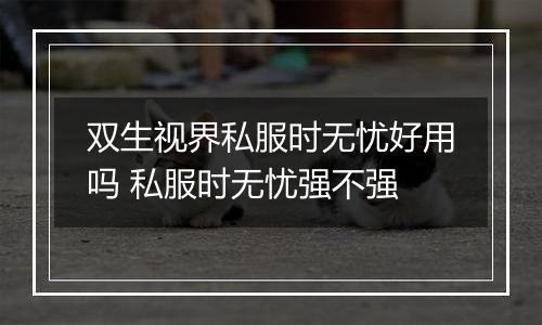 双生视界私服时无忧好用吗 私服时无忧强不强