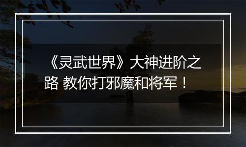 《灵武世界》大神进阶之路 教你打邪魔和将军！