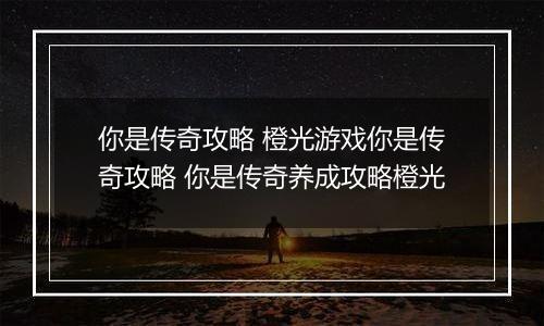 你是传奇攻略 橙光游戏你是传奇攻略 你是传奇养成攻略橙光