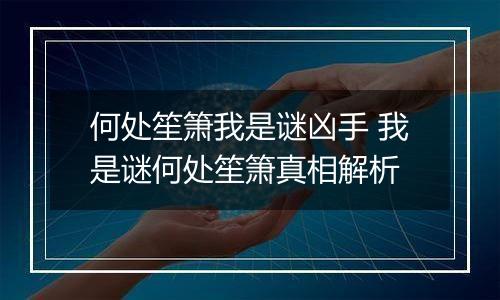 何处笙箫我是谜凶手 我是谜何处笙箫真相解析