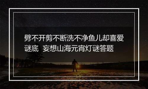 劈不开剪不断洗不净鱼儿却喜爱谜底  妄想山海元宵灯谜答题