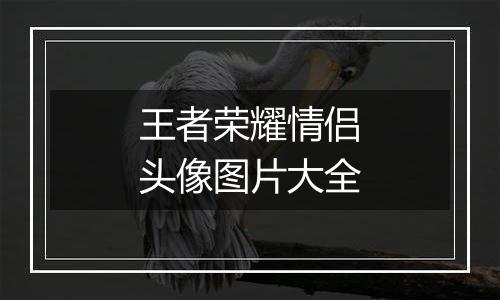 王者荣耀情侣头像图片大全
