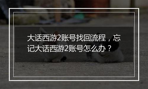 大话西游2账号找回流程，忘记大话西游2账号怎么办？