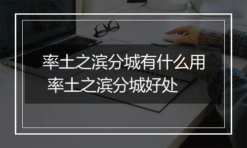 率土之滨分城有什么用 率土之滨分城好处