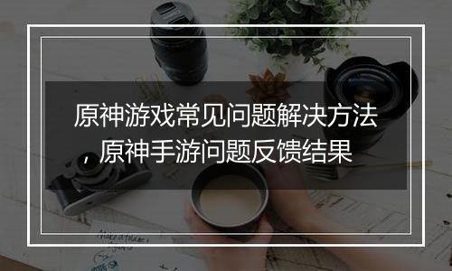 原神游戏常见问题解决方法，原神手游问题反馈结果