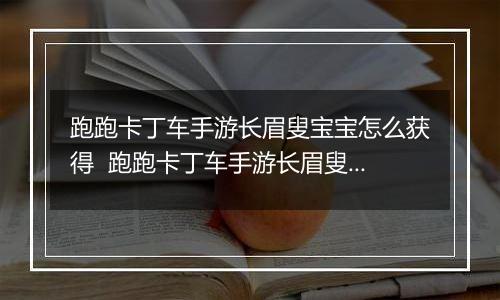 跑跑卡丁车手游长眉叟宝宝怎么获得  跑跑卡丁车手游长眉叟宝宝获取方法