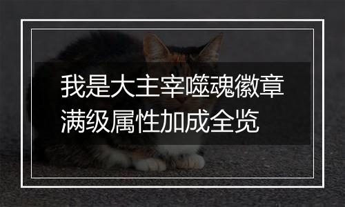 我是大主宰噬魂徽章满级属性加成全览