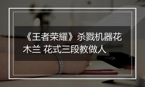 《王者荣耀》杀戮机器花木兰 花式三段教做人