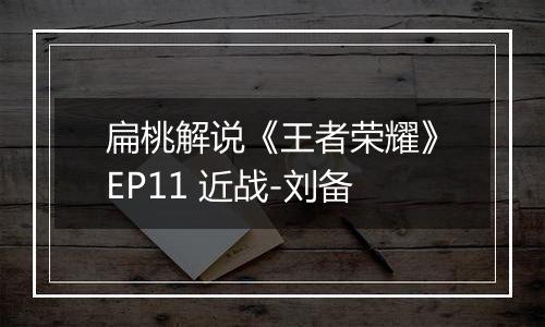 扁桃解说《王者荣耀》EP11 近战-刘备
