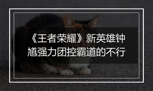 《王者荣耀》新英雄钟馗强力团控霸道的不行