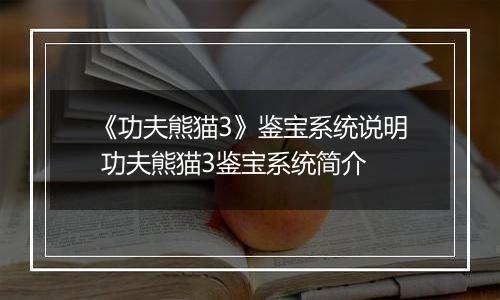 《功夫熊猫3》鉴宝系统说明 功夫熊猫3鉴宝系统简介