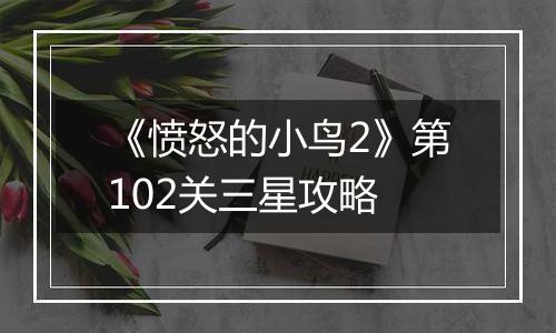 《愤怒的小鸟2》第102关三星攻略