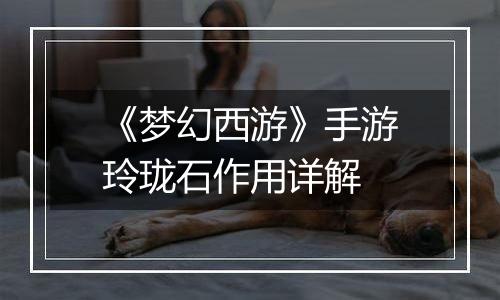 《梦幻西游》手游玲珑石作用详解