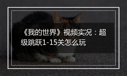 《我的世界》视频实况：超级跳跃1-15关怎么玩
