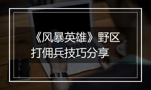 《风暴英雄》野区打佣兵技巧分享