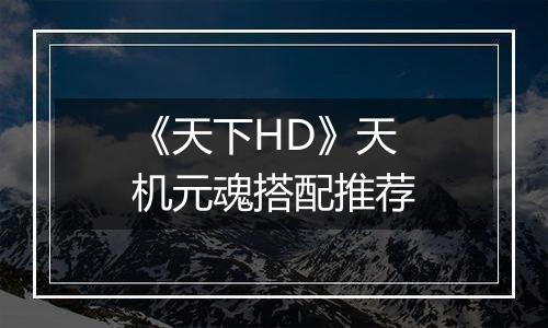 《天下HD》天机元魂搭配推荐