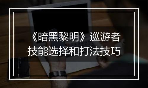 《暗黑黎明》巡游者技能选择和打法技巧