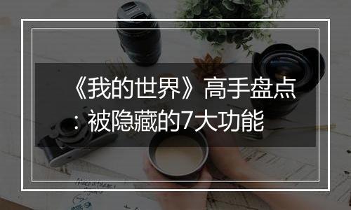 《我的世界》高手盘点：被隐藏的7大功能
