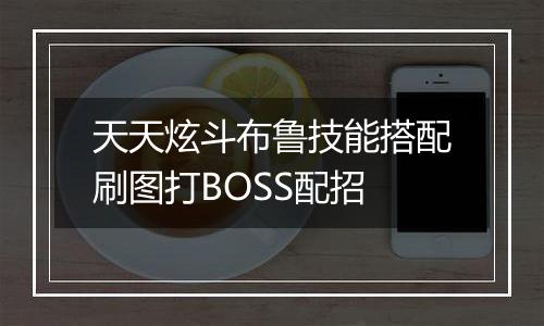 天天炫斗布鲁技能搭配刷图打BOSS配招